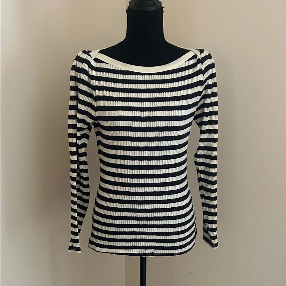 Nation Black and White Striped Long Sleeve Top - Picture 1 of 3